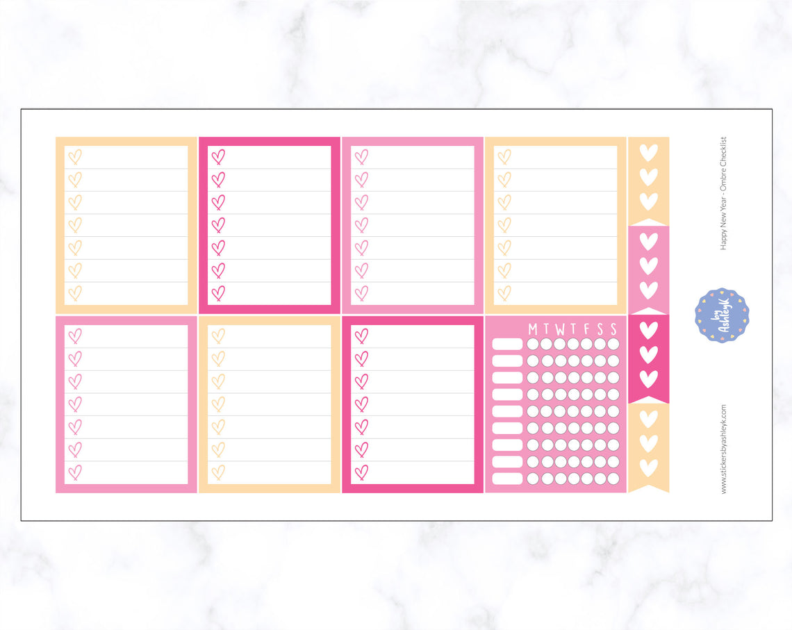Happy New Year Weekly Kit  - Checklist Sheet
