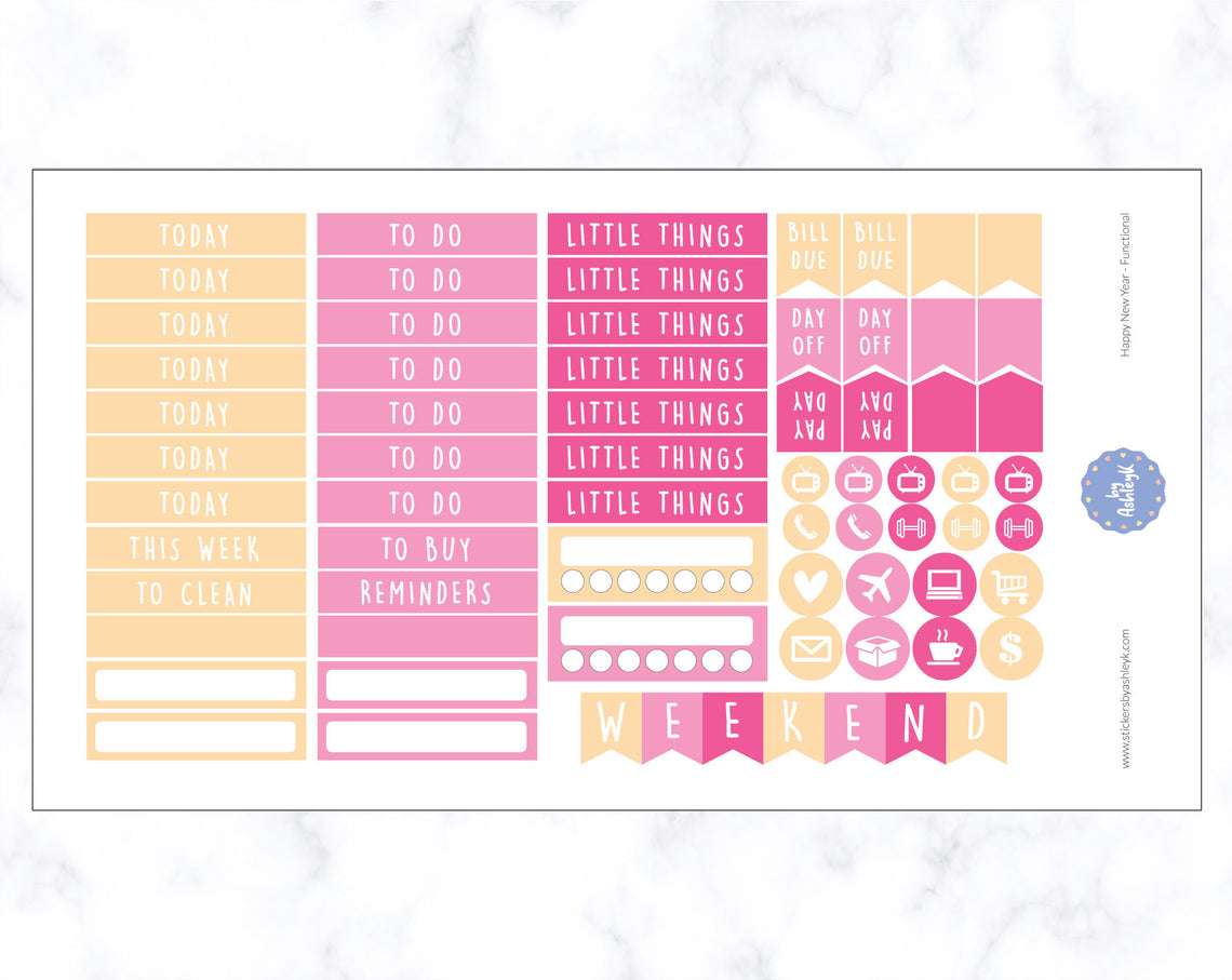 Happy New Year Weekly Kit  - Functional Sheet