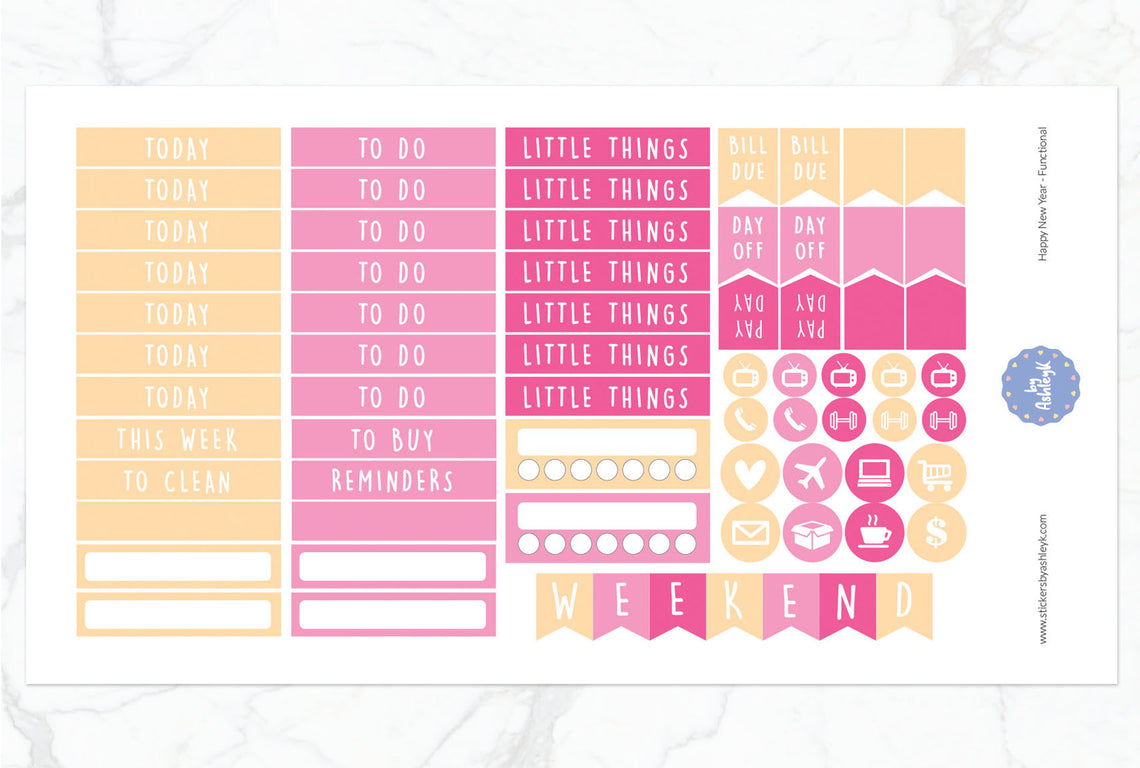 Happy New Year Weekly Kit  - Functional Sheet