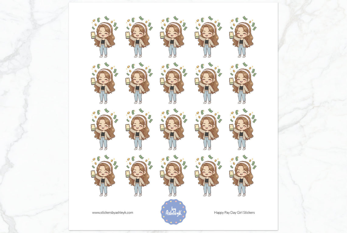 Happy Pay Day Girl Planner Stickers