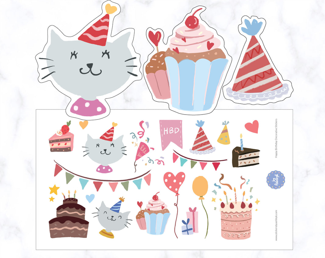 Happy Birthday Decorative Stickers