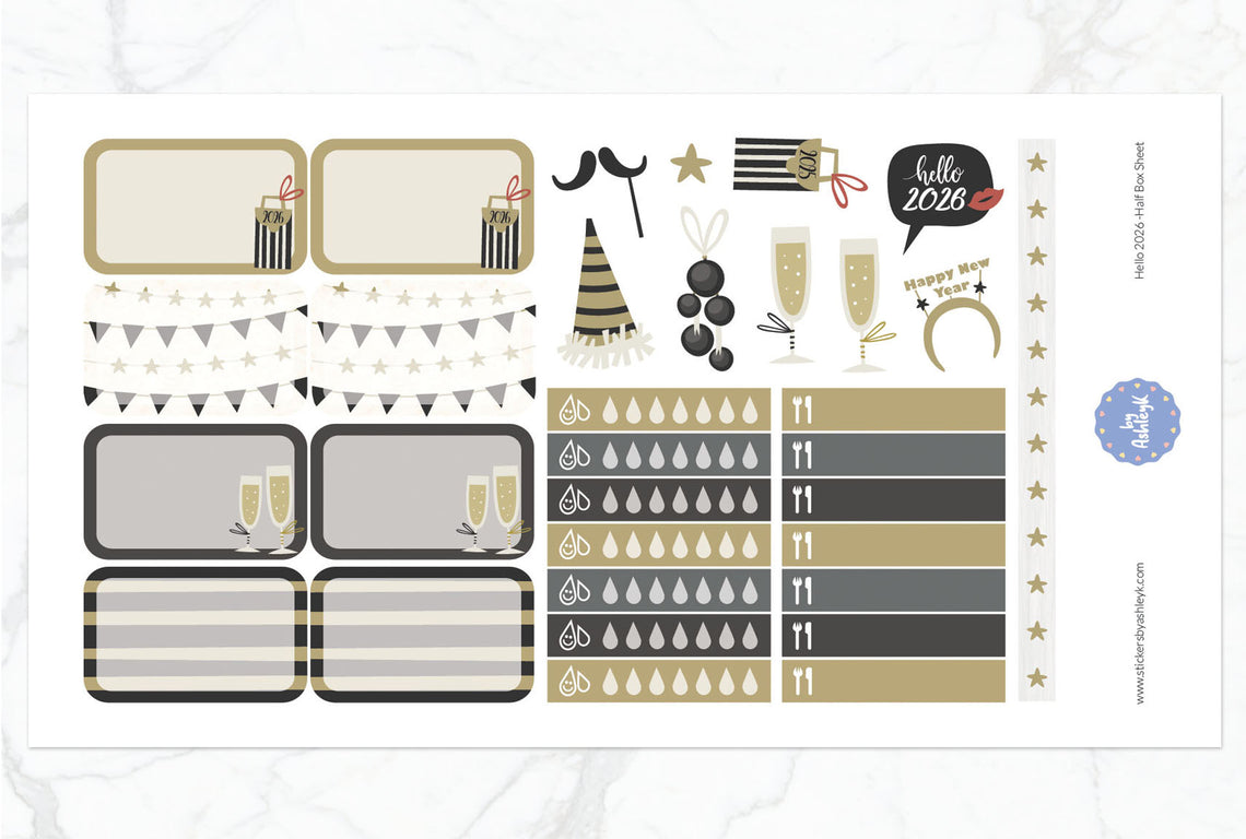 Hello 2026 Weekly Kit  - Half Box Sheet