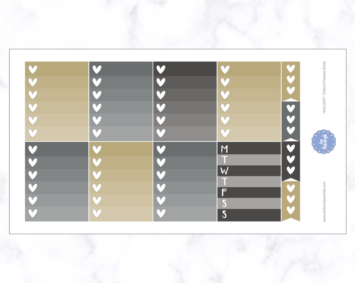 Hello 2027 Weekly Kit  - Checklist Sheet