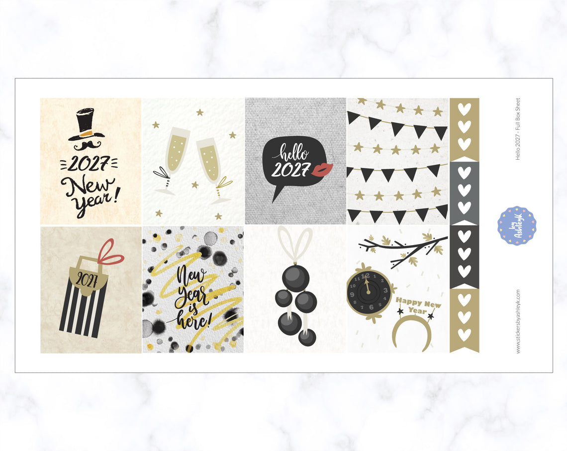 Hello 2027 Weekly Kit  - Full Box Sheet