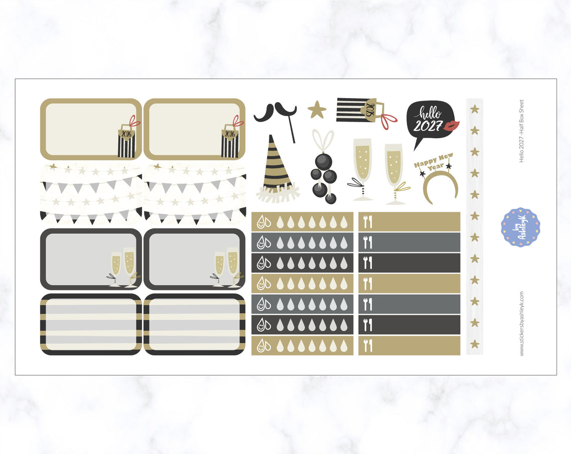 Hello 2027 Weekly Kit  - Half Box Sheet