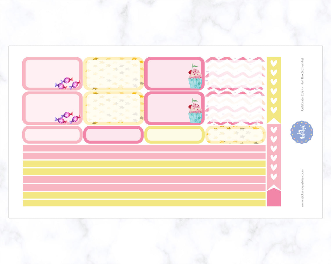 Celebrate 2027 Weekly Kit  - Half Box Sheet