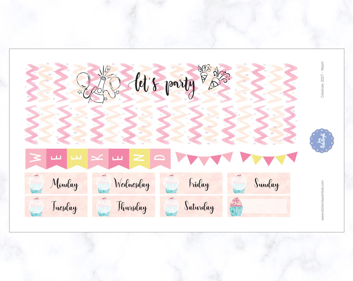 Celebrate 2027 Weekly Kit  - Washi Sheet