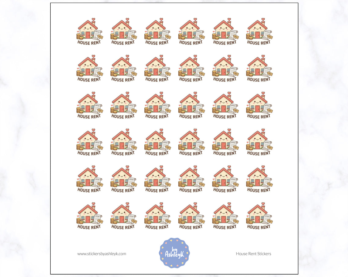 House Rent Planner Stickers