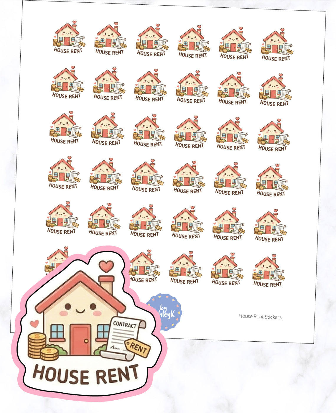 House Rent Planner Stickers