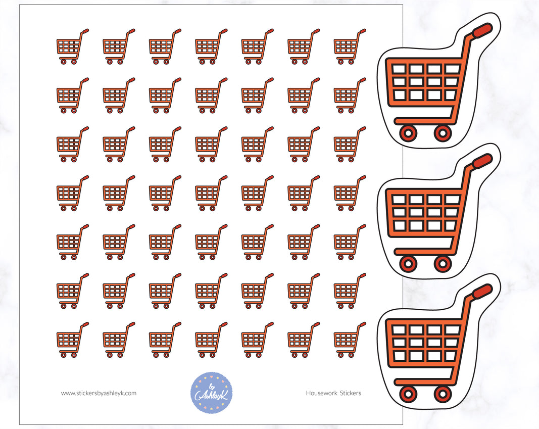 Shopping Cart Housework Planner Stickers