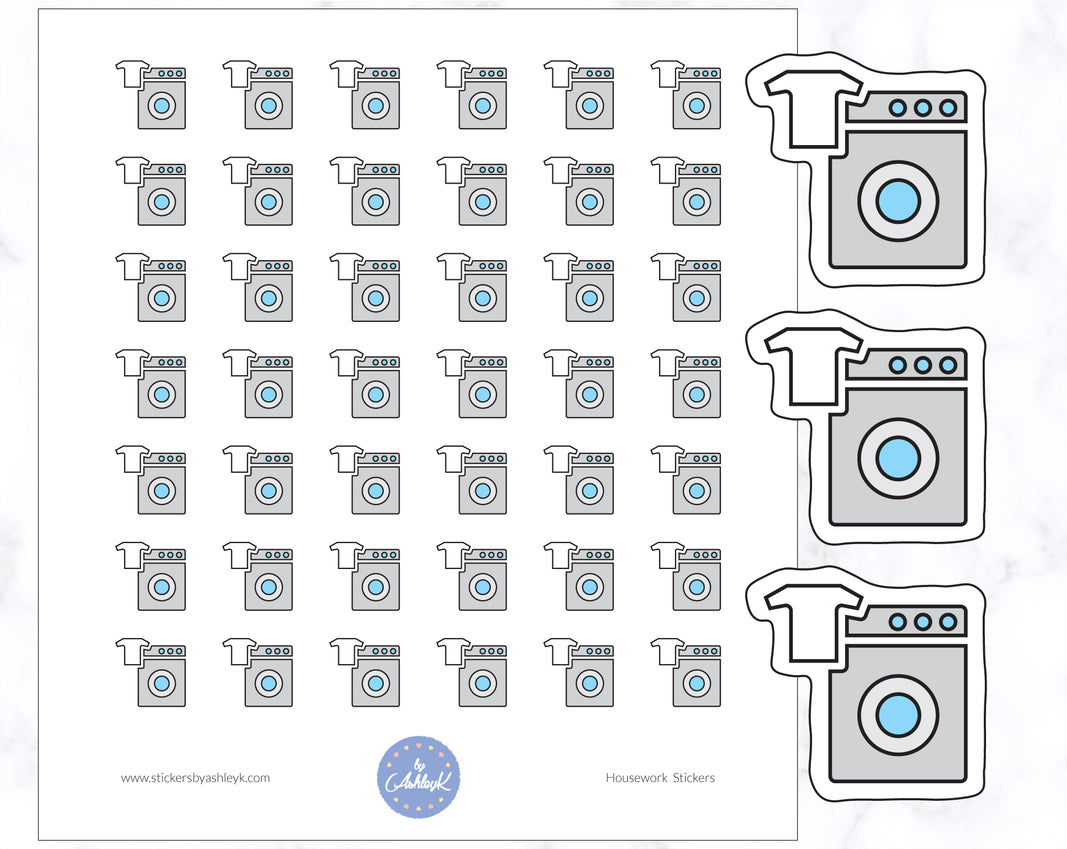 Washing Machine Housework Planner Stickers
