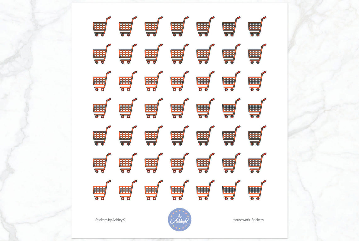 Shopping Cart Housework Planner Stickers