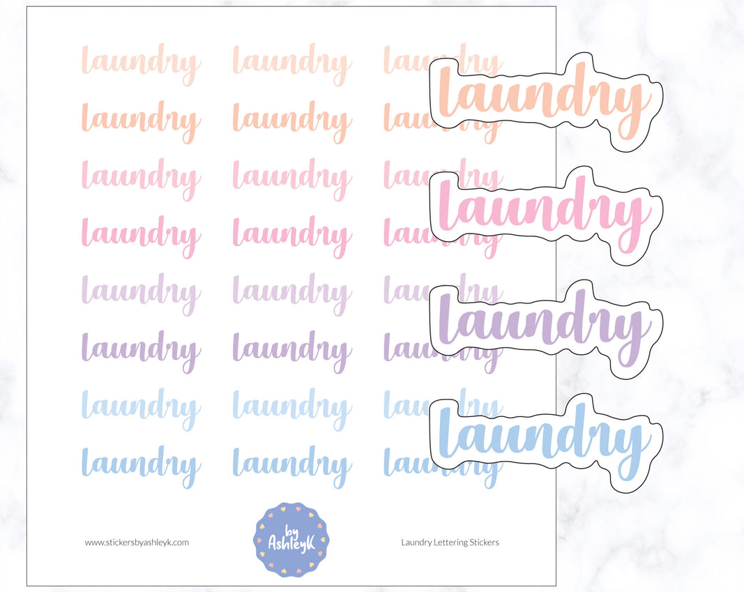 Laundry Lettering Planner Stickers 