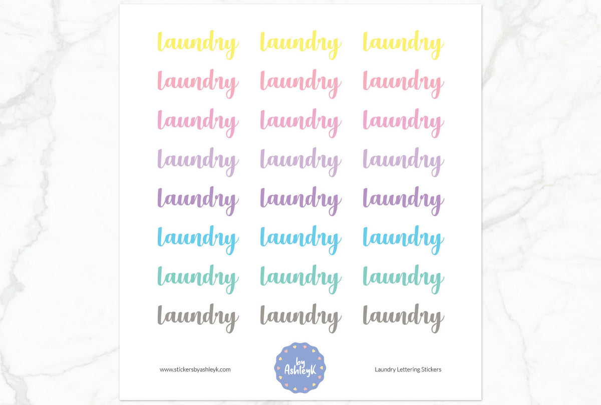 Laundry Lettering Planner Stickers – Stickers by AshleyK