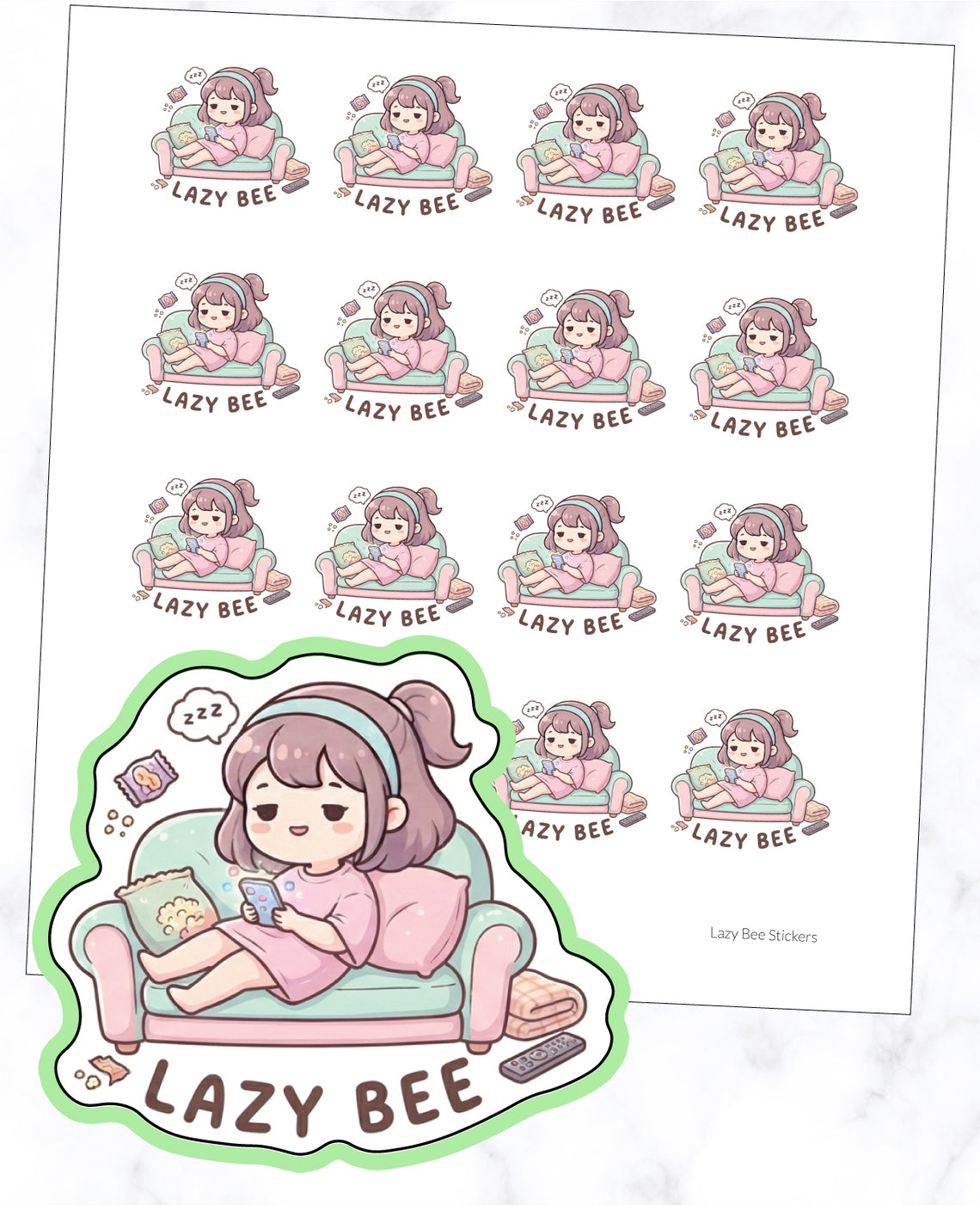 Lazy Bee Stickers