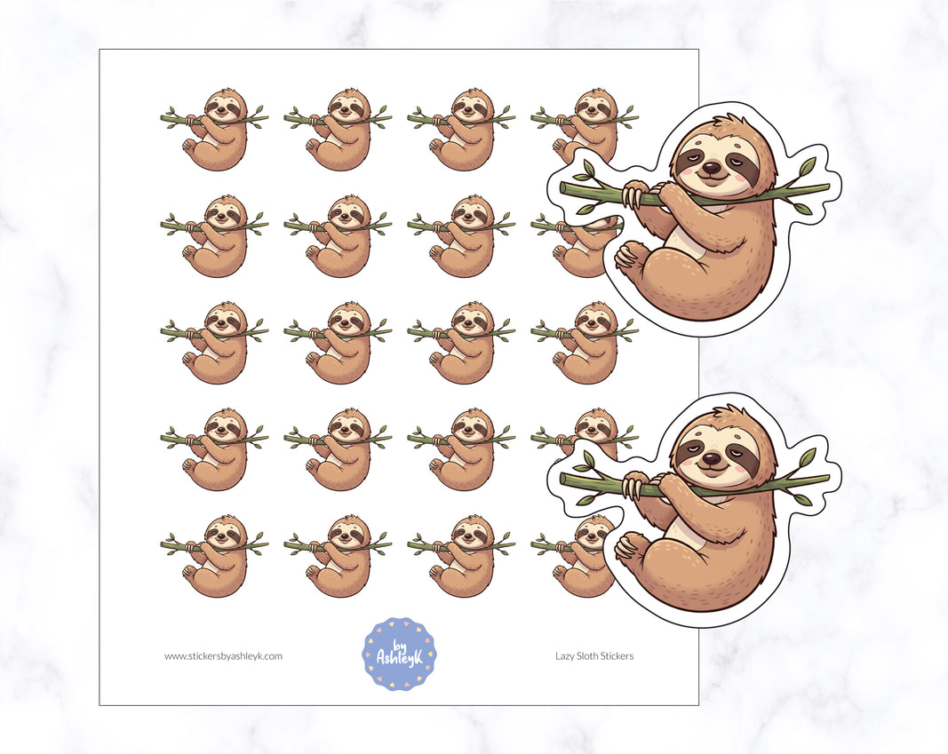 Lazy Sloth Stickers