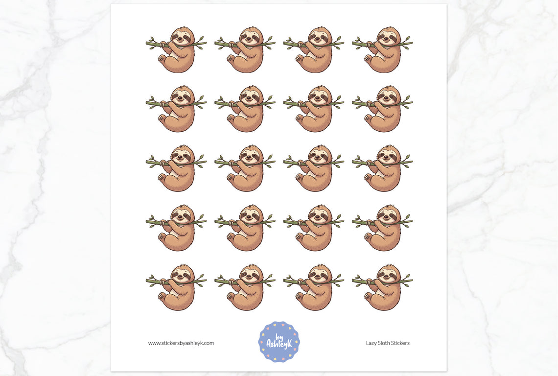 Lazy Sloth Stickers