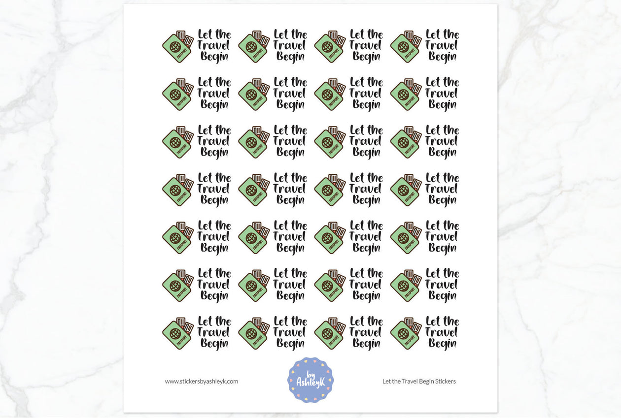 Let the Travel Begin Stickers