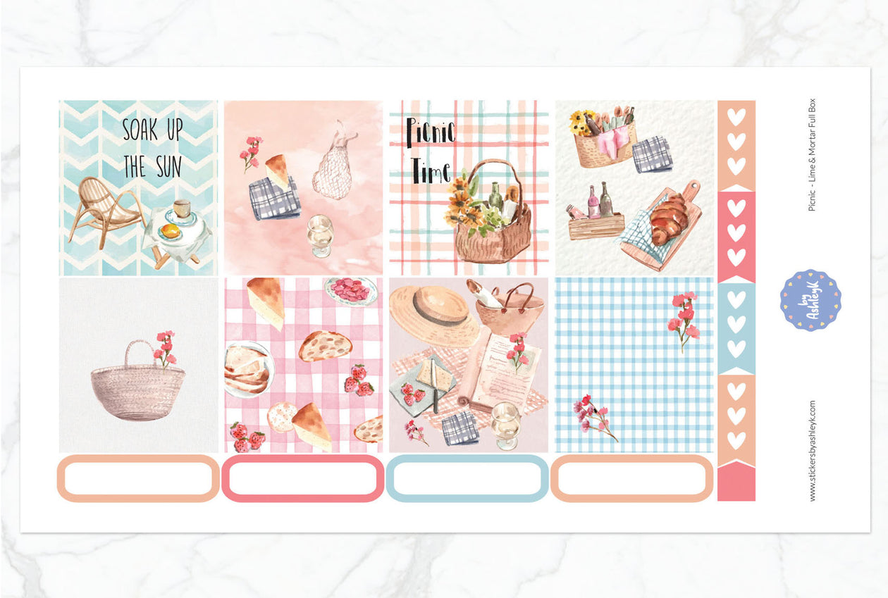 Picnic Full Box Stickers for Lime and Mortar Planner