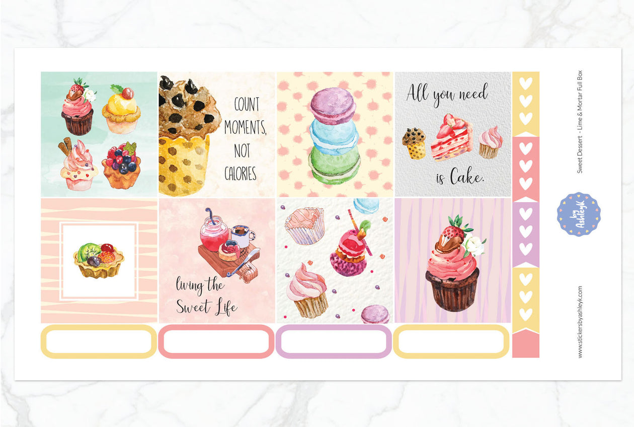 Sweet Dessert Full Box Stickers for Lime and Mortar Planner