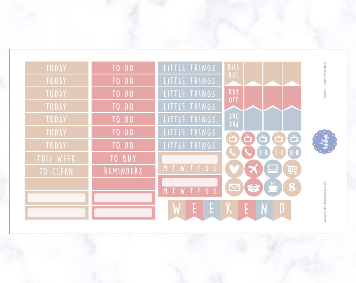 London Weekly Kit  - Functional Sheet
