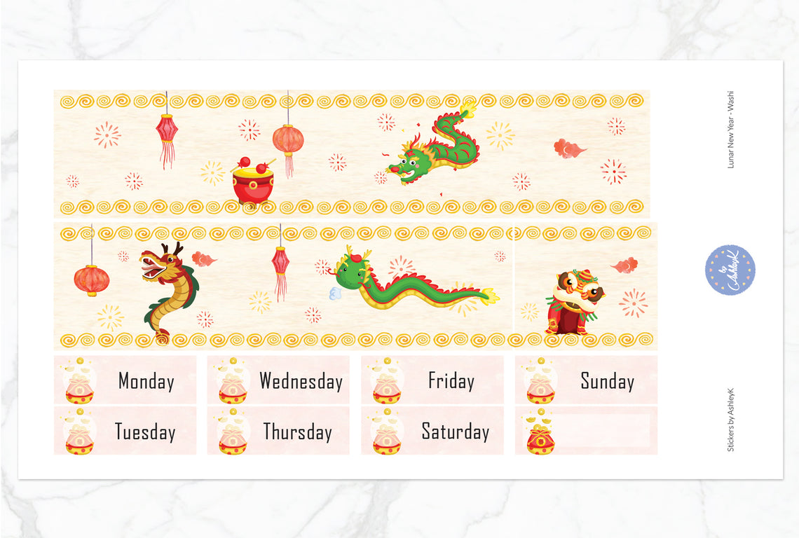Lunar New Year Weekly Kit  - Washi Sheet
