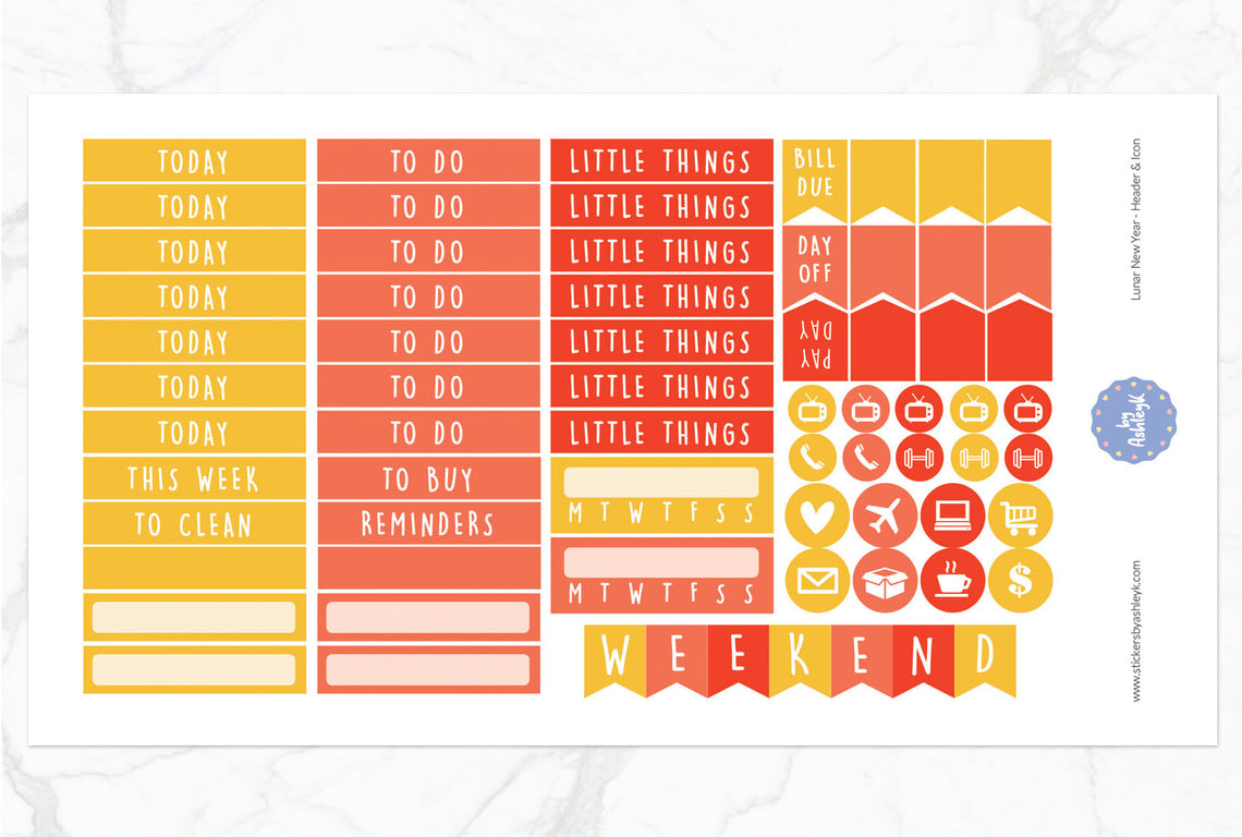 Lunar New Year Weekly Kit  - Functional Sheet