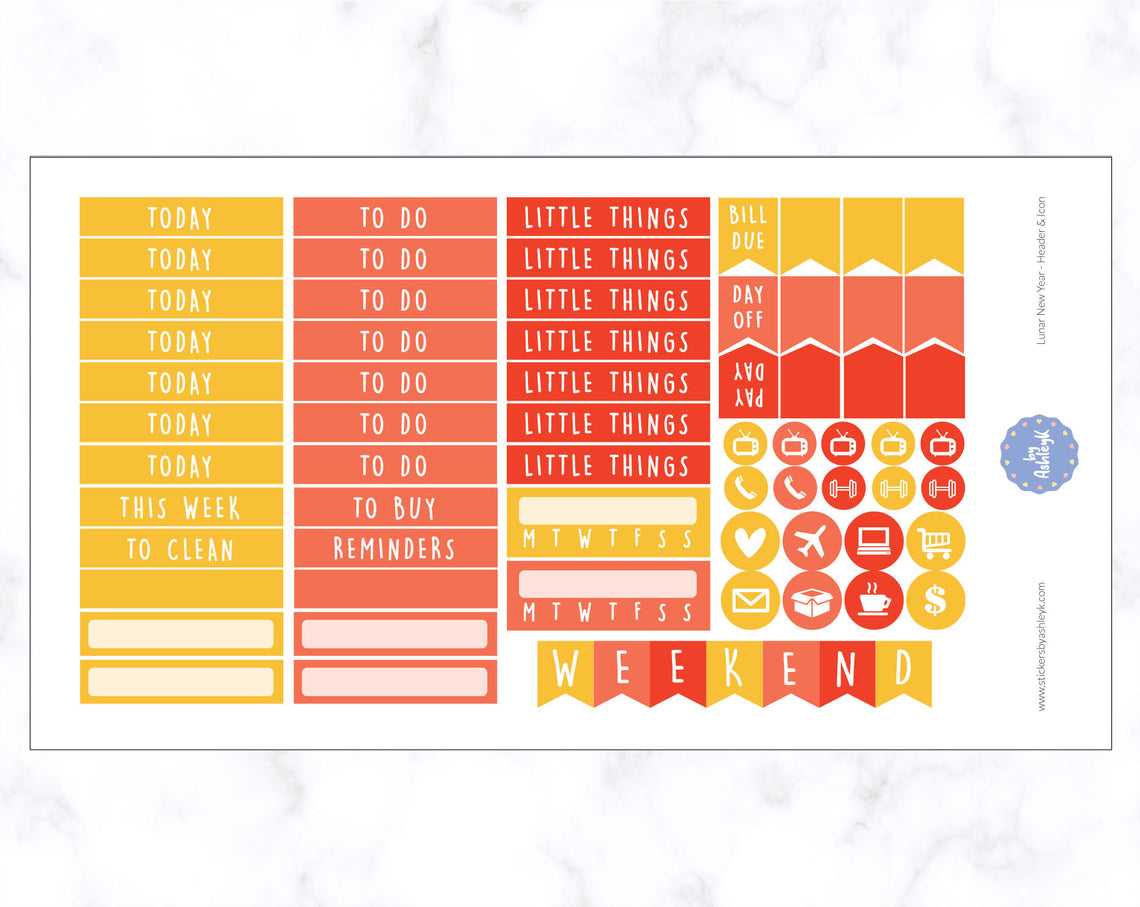 Lunar New Year Weekly Kit  - Functional Sheet