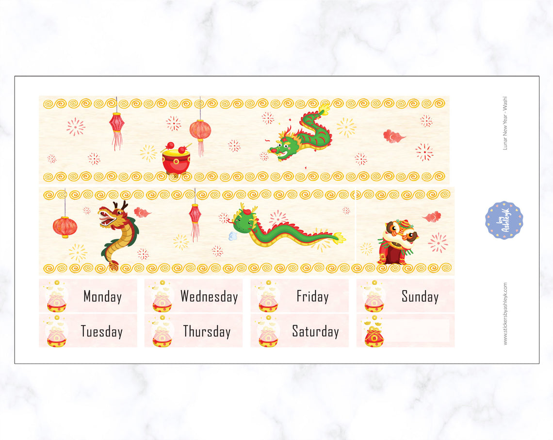 Lunar New Year Weekly Kit  - Washi Sheet