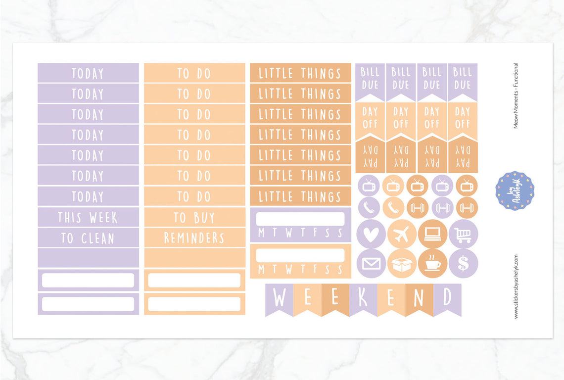 Meow Moments Weekly Kit  - Functional Sheet