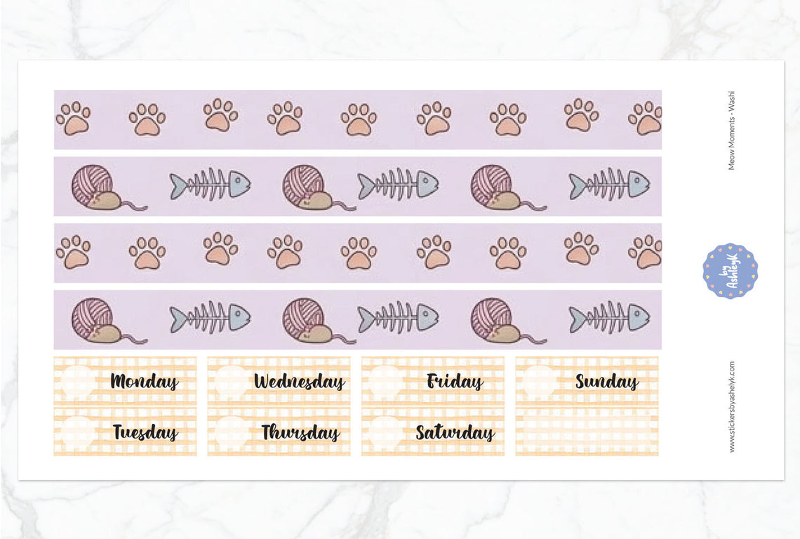 Meow Moments Weekly Kit  - Washi Sheet