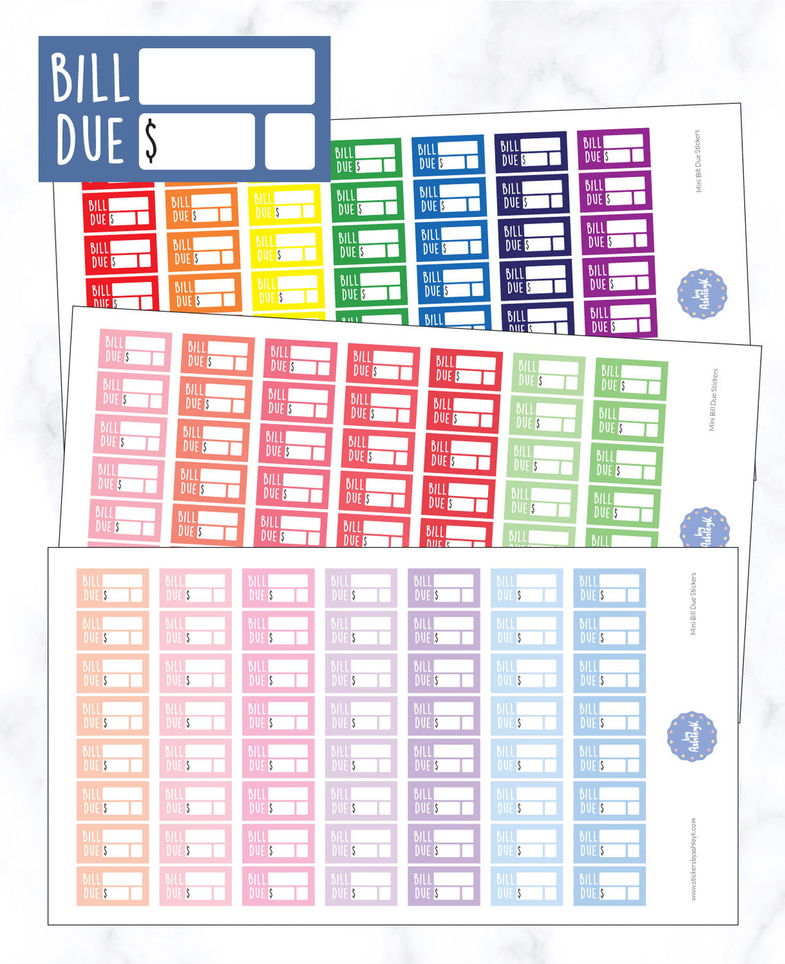 Mini Bill Due Planner Stickers