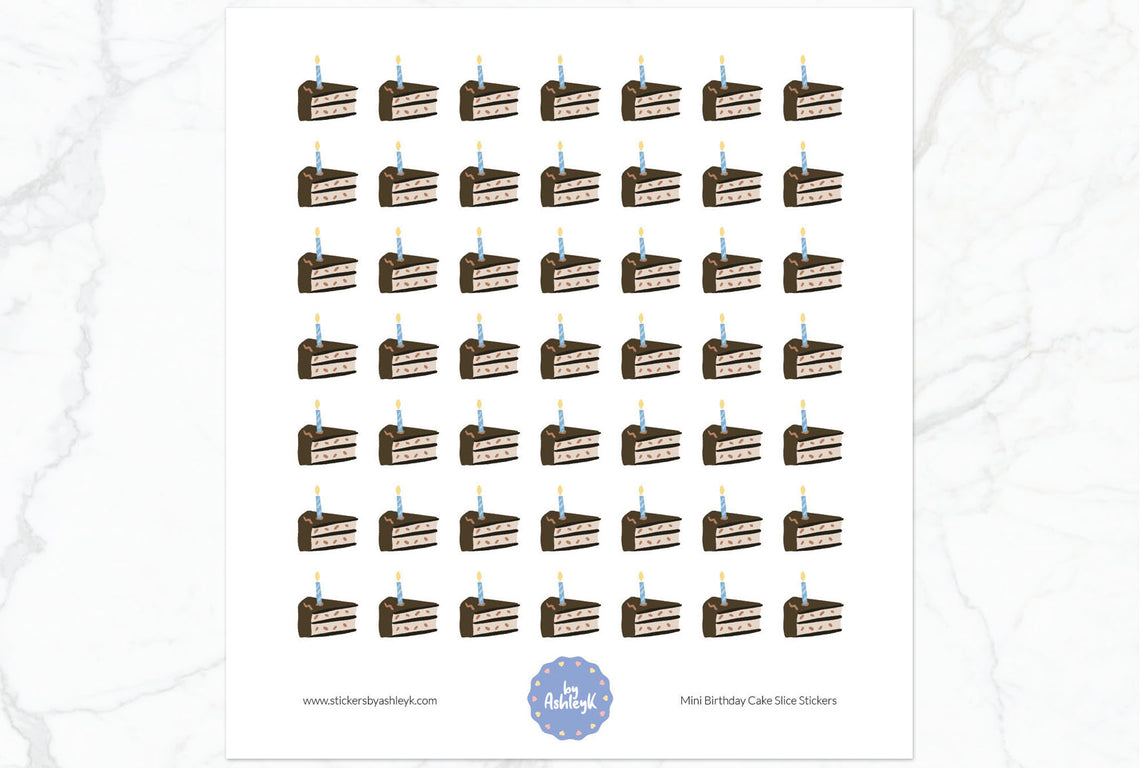 Mini Birthday Cake Slice Planner Stickers