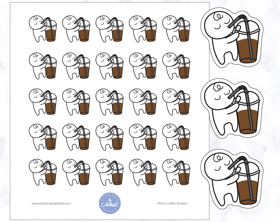 Mini Mmm Coffee Emoticon Stickers