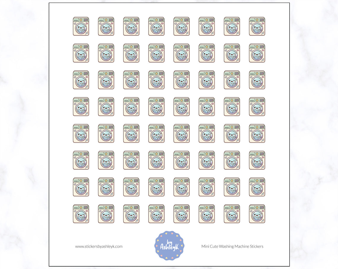 Mini Cute Washing Machine Planner Stickers