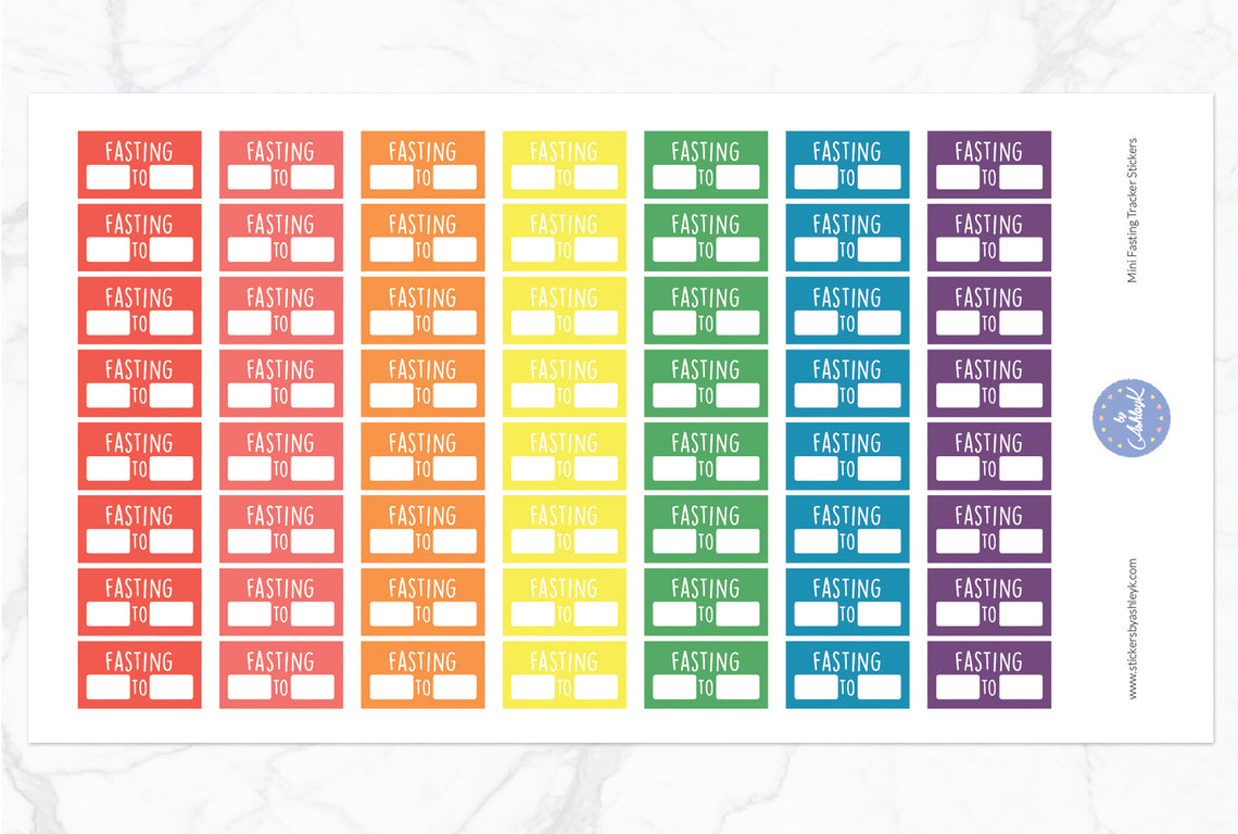 Mini Fasting Stickers - Pastel Rainbow