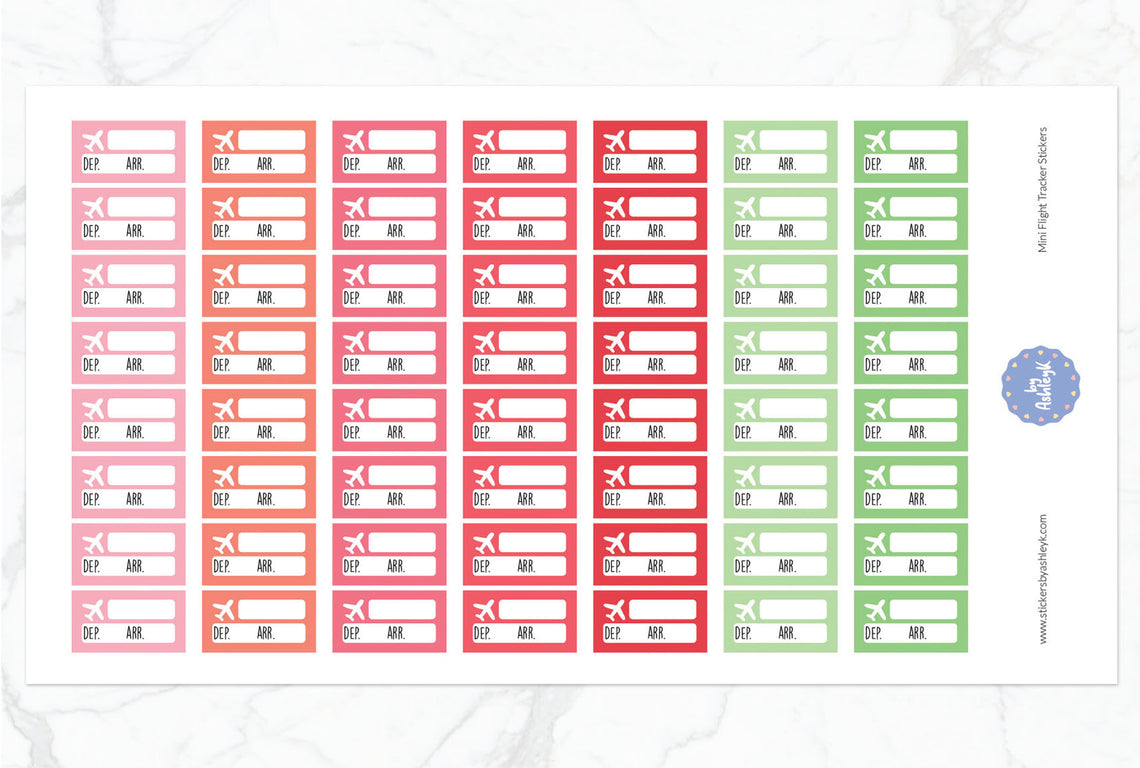 Mini Flight Tracker Planner Stickers - Strawberry