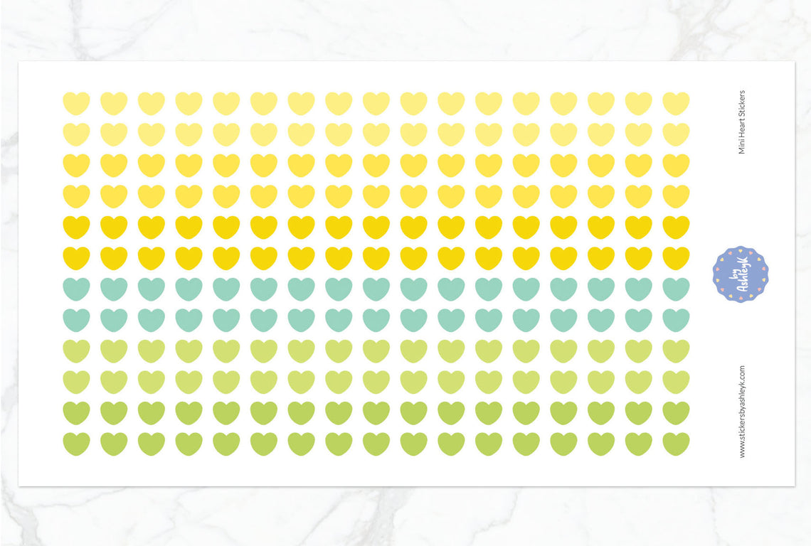 Mini Heart Planner Stickers - Lemon&Lime