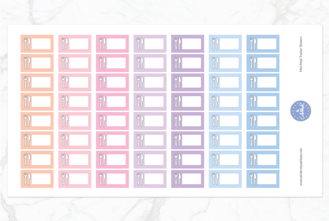 Mini Meal Tracker Stickers - Pastel Sunset