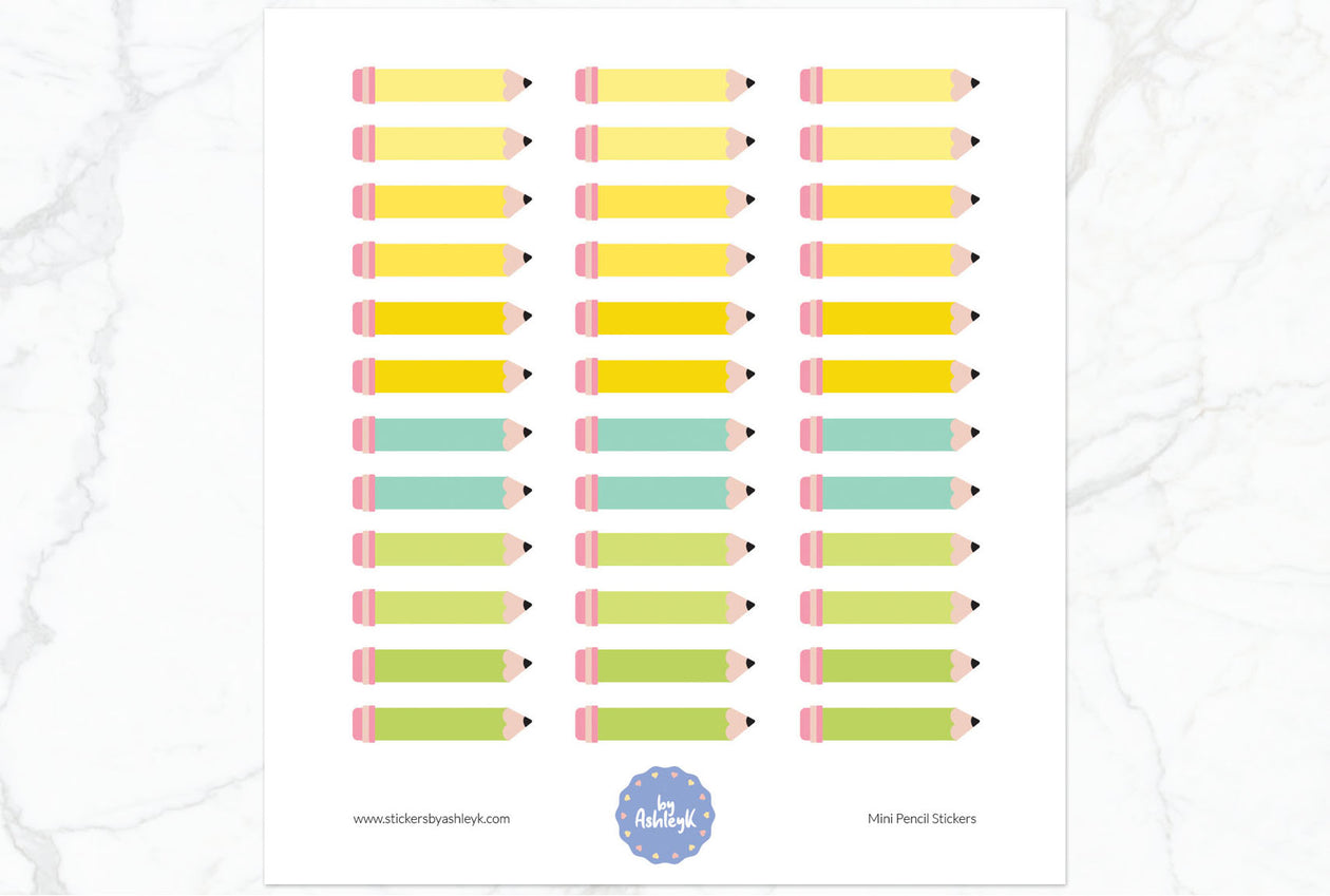 Mini Pencil Planner Stickers - Lemon&Lime