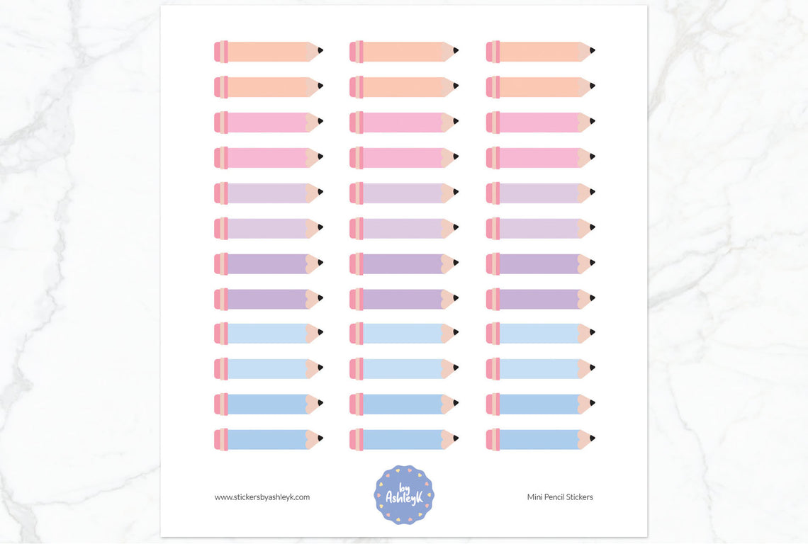 Mini Pencil Planner Stickers - Pastel Sunset