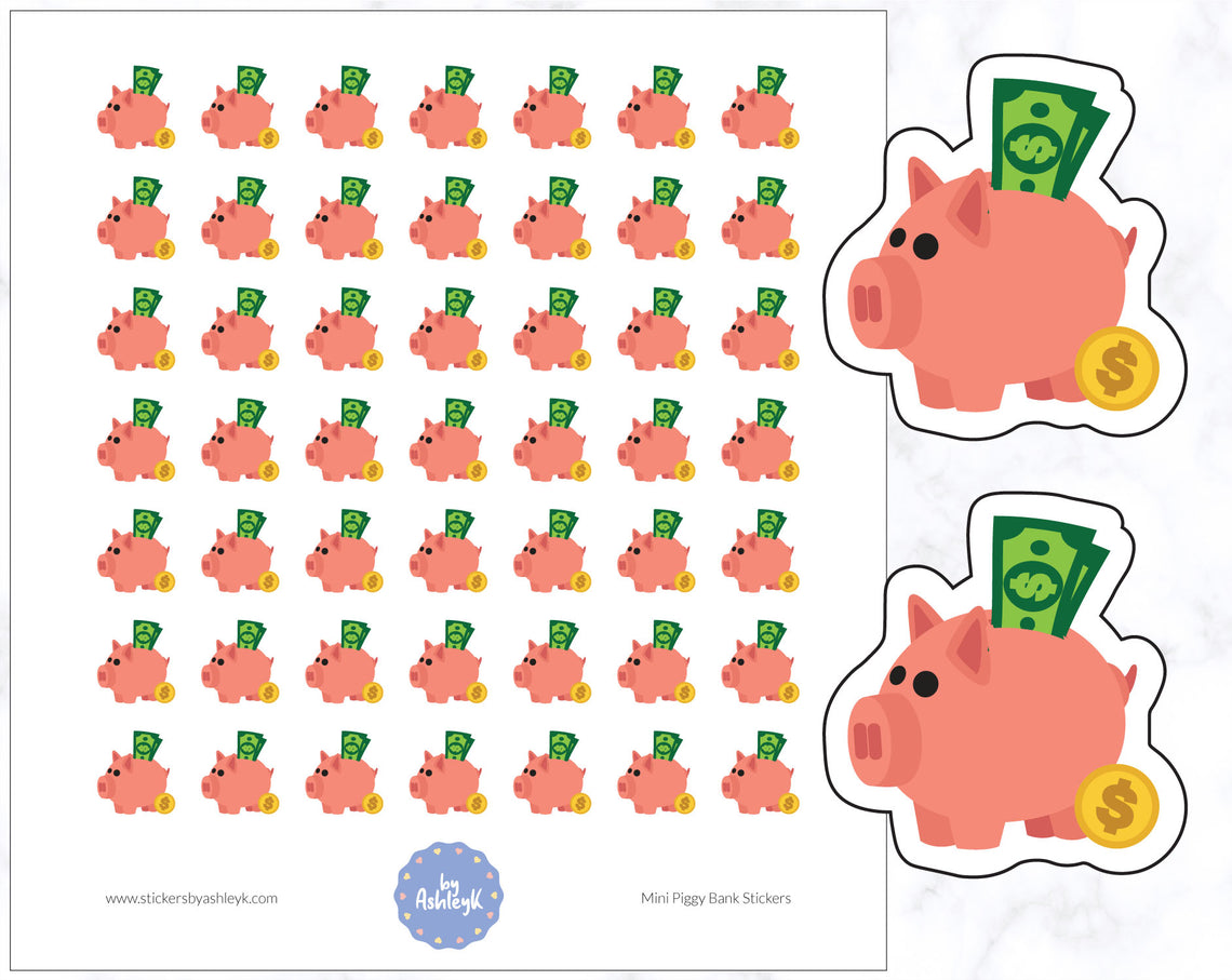 Mini Piggy Bank Planner Stickers