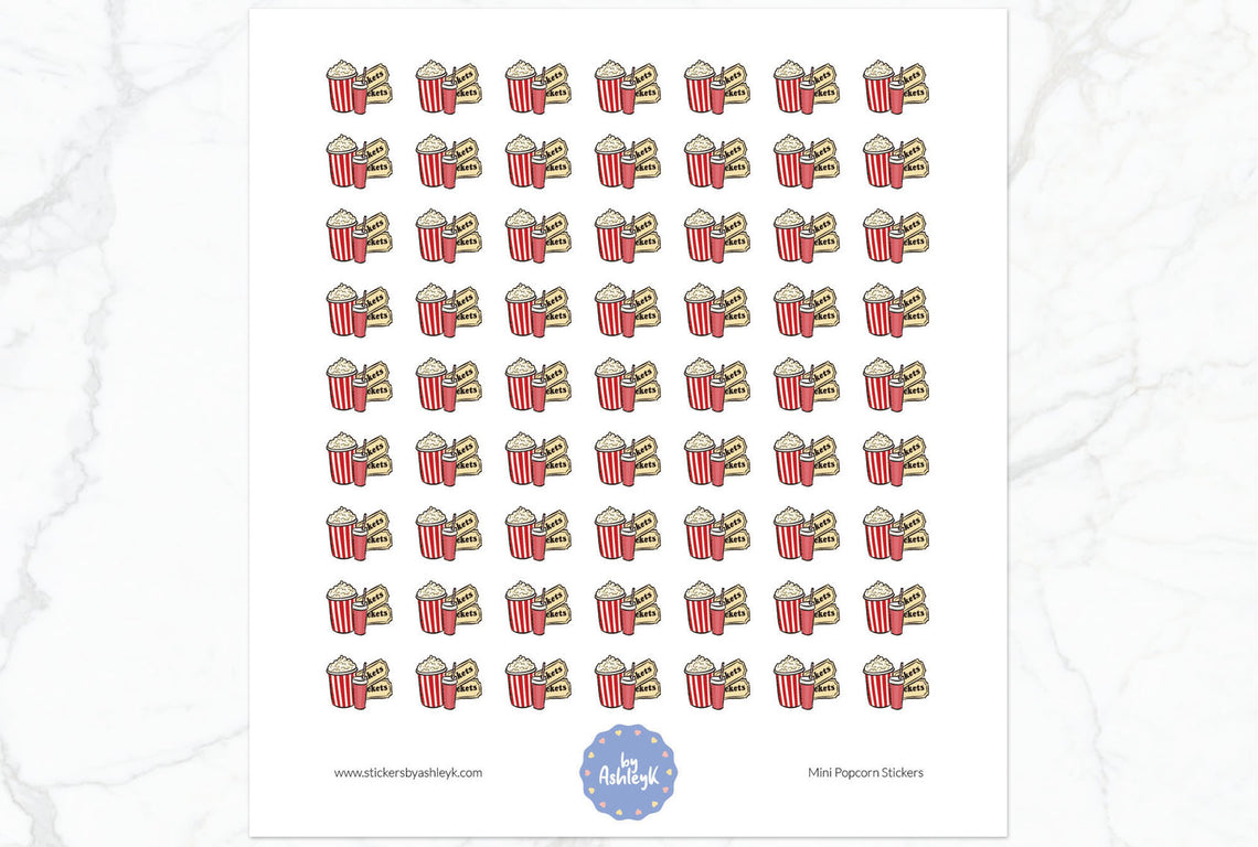 Mini Popcorn Stickers