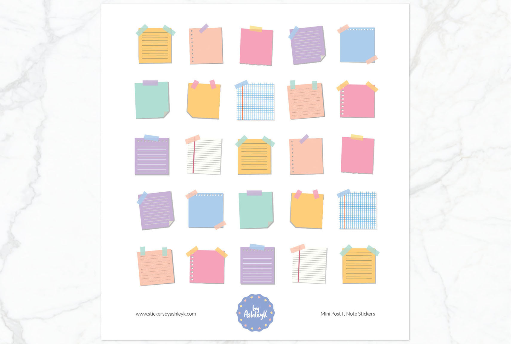 Post It Note Paper Sticker Mini Post It Note Planner Stickers – Stickers by AshleyK