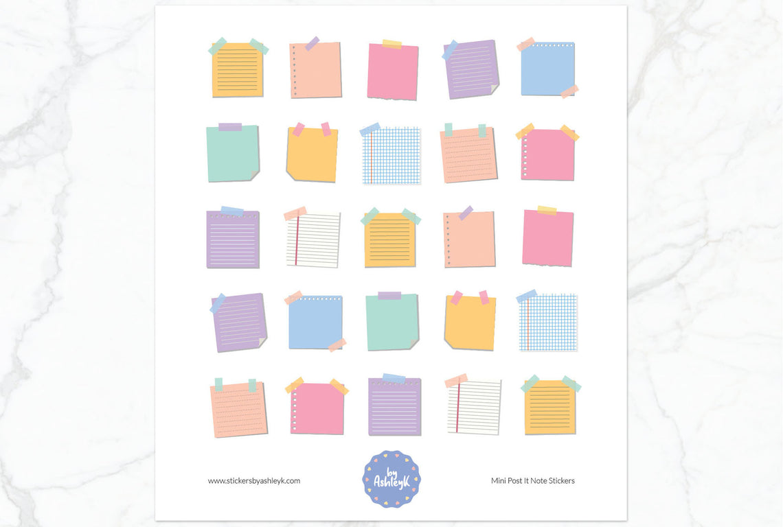 Mini Postit Sticker Mini Post It Note Planner Stickers – Stickers by AshleyK