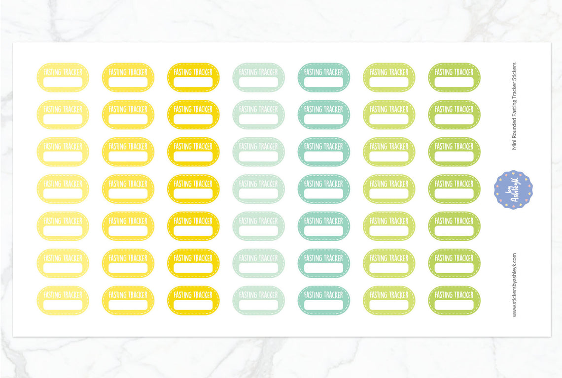 Mini Rounded Fasting Tracker Planner Stickers - Lemon&Lime