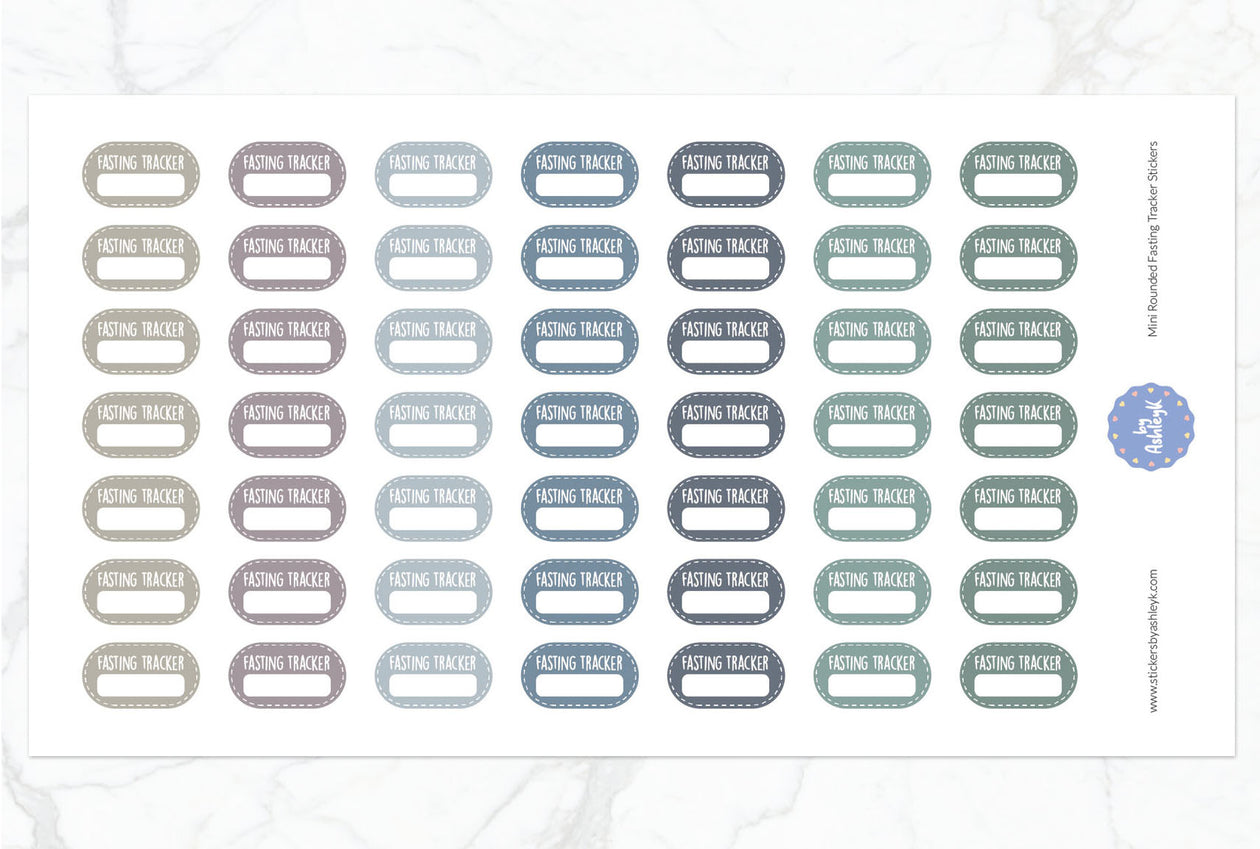 Mini Rounded Fasting Tracker Planner Stickers - Modern Neutral