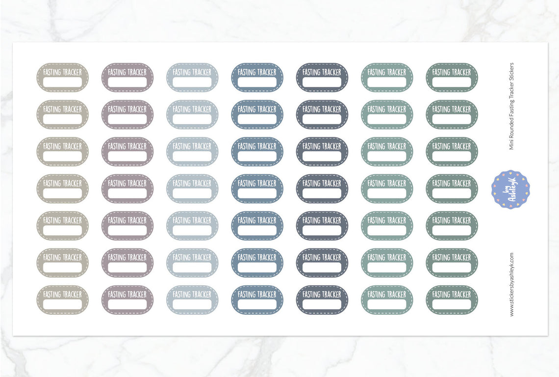 Mini Rounded Fasting Tracker Planner Stickers - Modern Neutral