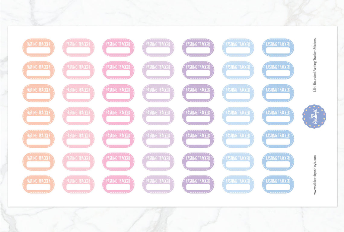 Mini Rounded Fasting Tracker Planner Stickers - Pastel Sunset