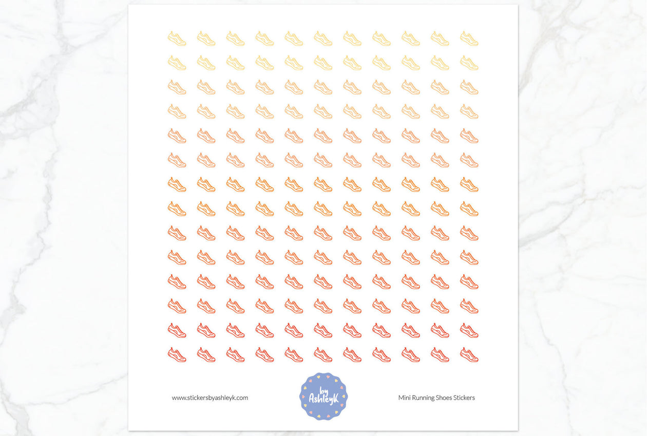 Mini Running Shoes Planner Stickers - Orange